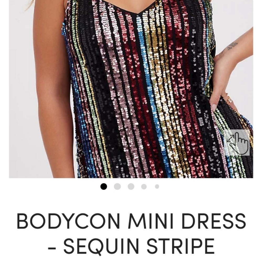 Torrid Body control Mini Sequin Stripe Dress